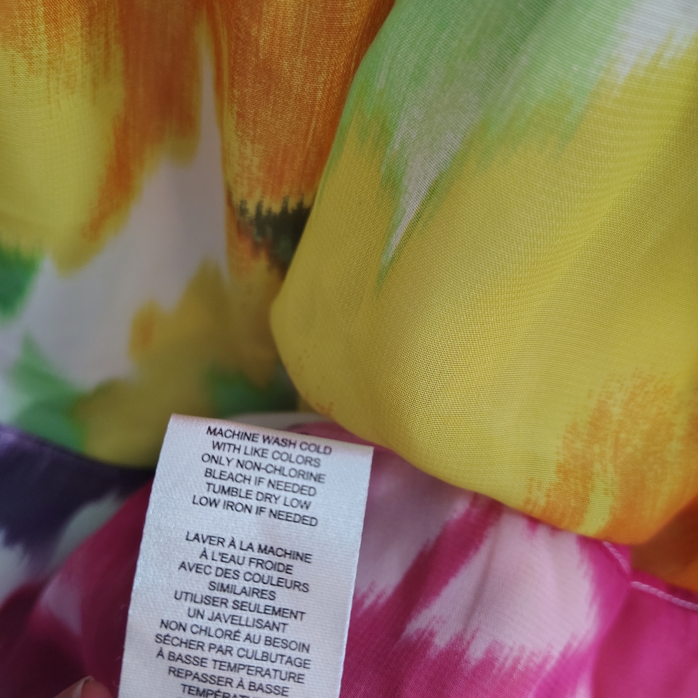 Donna Ricco Colorful Floral High Neck Line Sleeveless Tiered  Dress - Picture 12 of 14